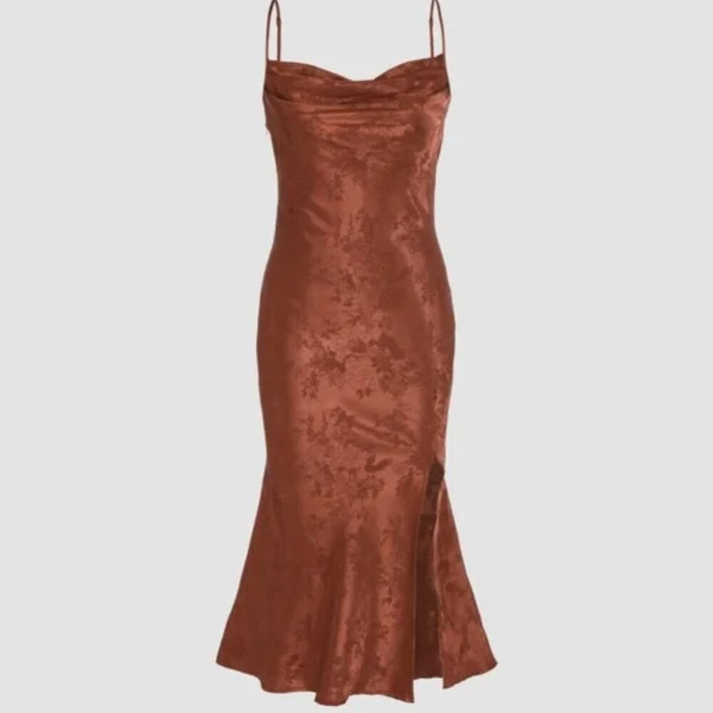 Cider Satin Slip Dress Whimsigoth Coquette Retro 90’s Floral Jacquard‎ Mermaid